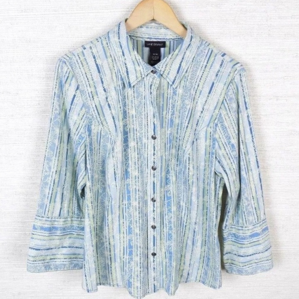 Lane Bryant Button Down Striped Shirt
